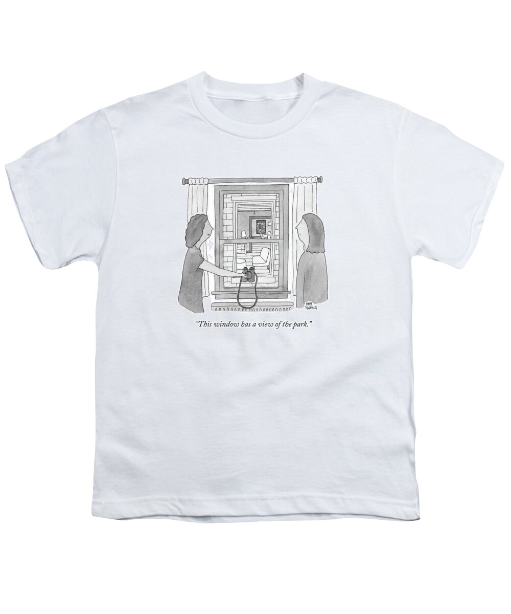 This Window Has A View Of The Park. Youth T-Shirt featuring the drawing This Window Has A View Of The Park by Amy Hwang