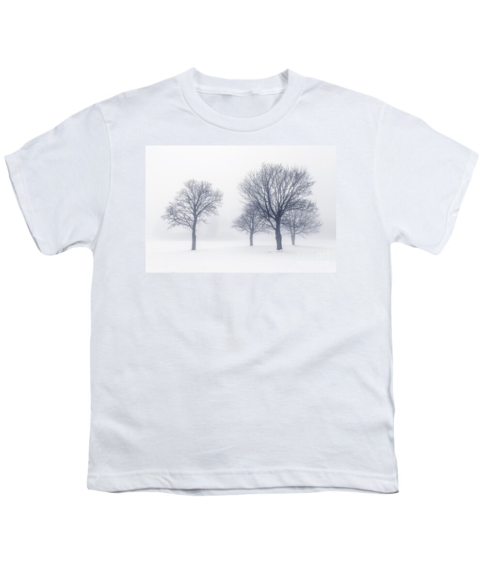 Trees Youth T-Shirt featuring the photograph Trees in winter fog 2 by Elena Elisseeva