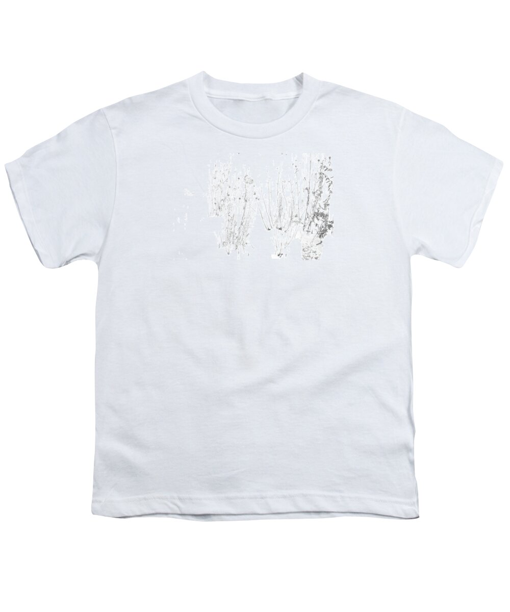 Black And White Image Youth T-Shirt featuring the photograph Weeds in Snow by Valerie Collins