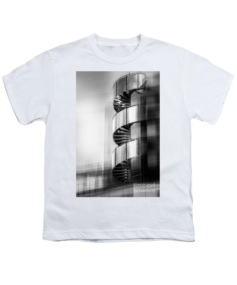 Stairs Youth T-Shirt featuring the photograph Urban Drill - C - Bw by Hannes Cmarits