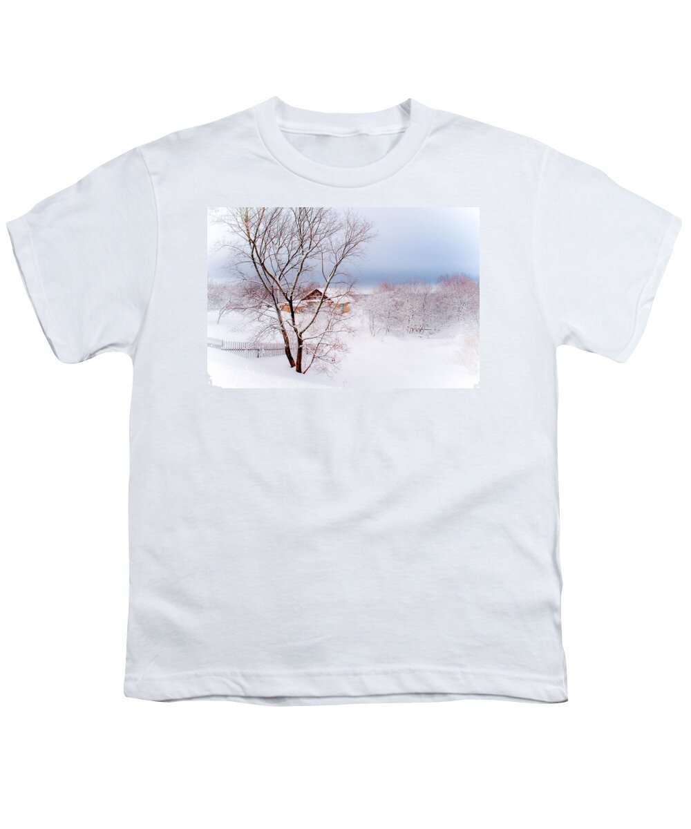 Jenny Rainbow Fine Art Photography Youth T-Shirt featuring the photograph Village under the Snow. Russia by Jenny Rainbow