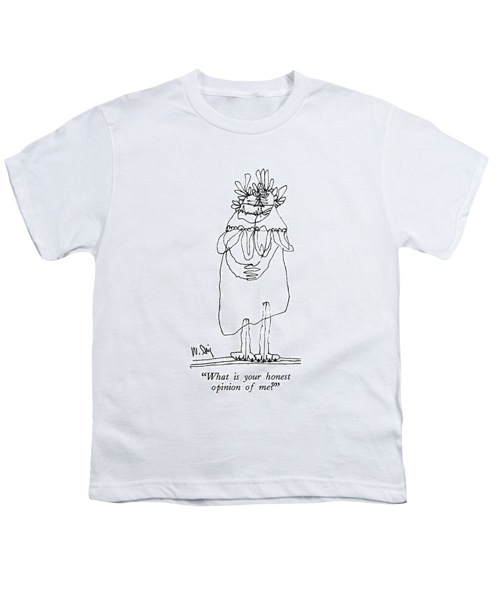 
 Drawing Of Grotesque Figure. 
Beauty Youth T-Shirt featuring the drawing What Is Your Honest Opinion Of Me? by William Steig