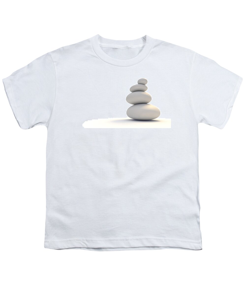 Perfect Youth T-Shirt featuring the digital art White Zen Stones by Allan Swart