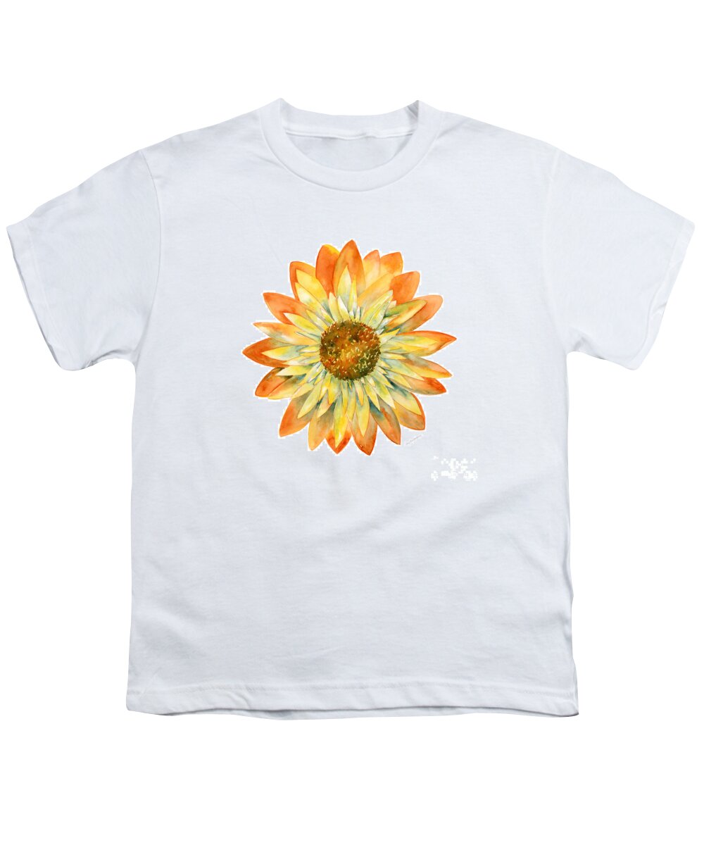 Yellow Youth T-Shirt featuring the painting Yellow Orange Daisy by Amy Kirkpatrick