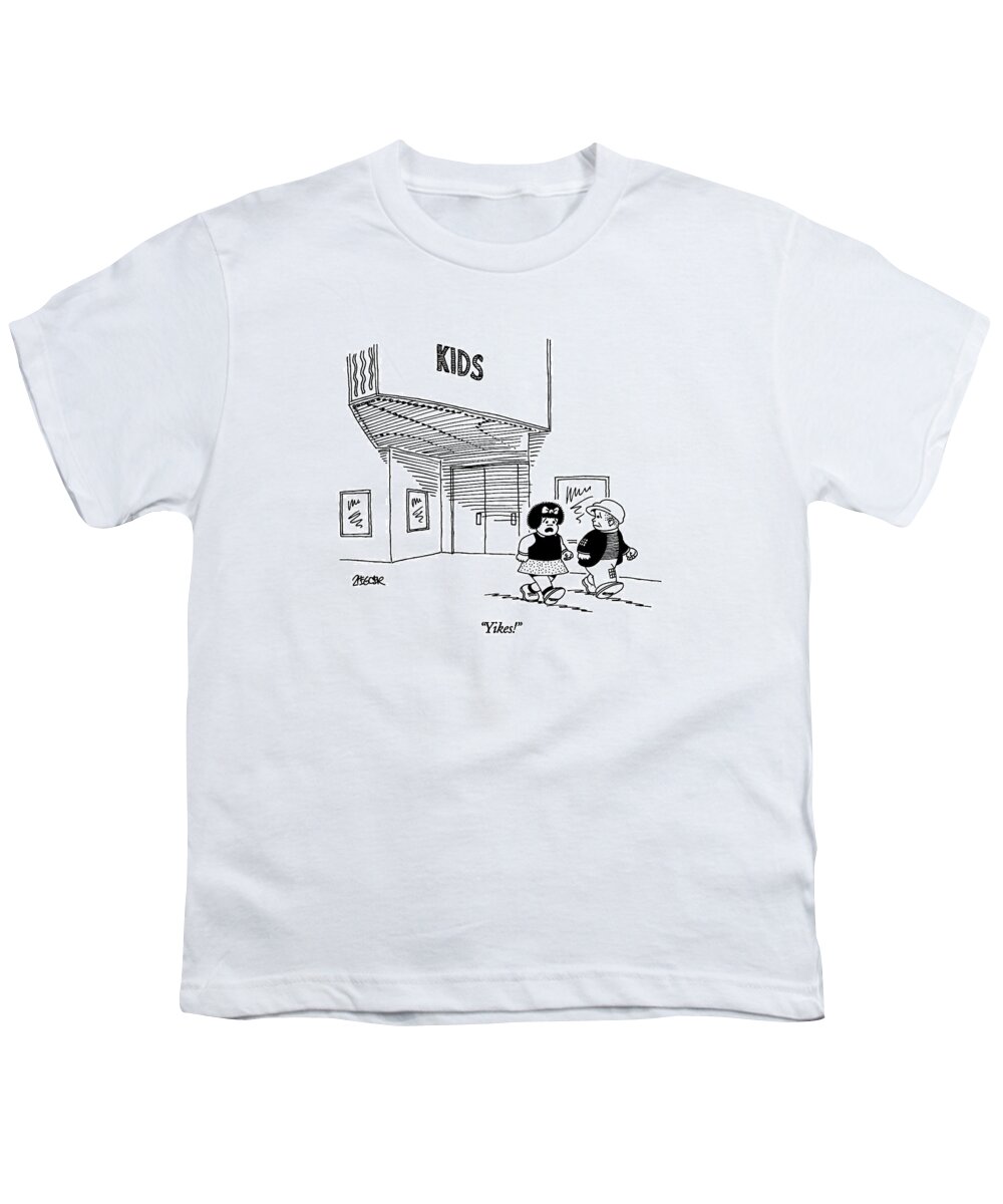 
 The Cartton Character Youth T-Shirt featuring the drawing Yikes! by Jack Ziegler
