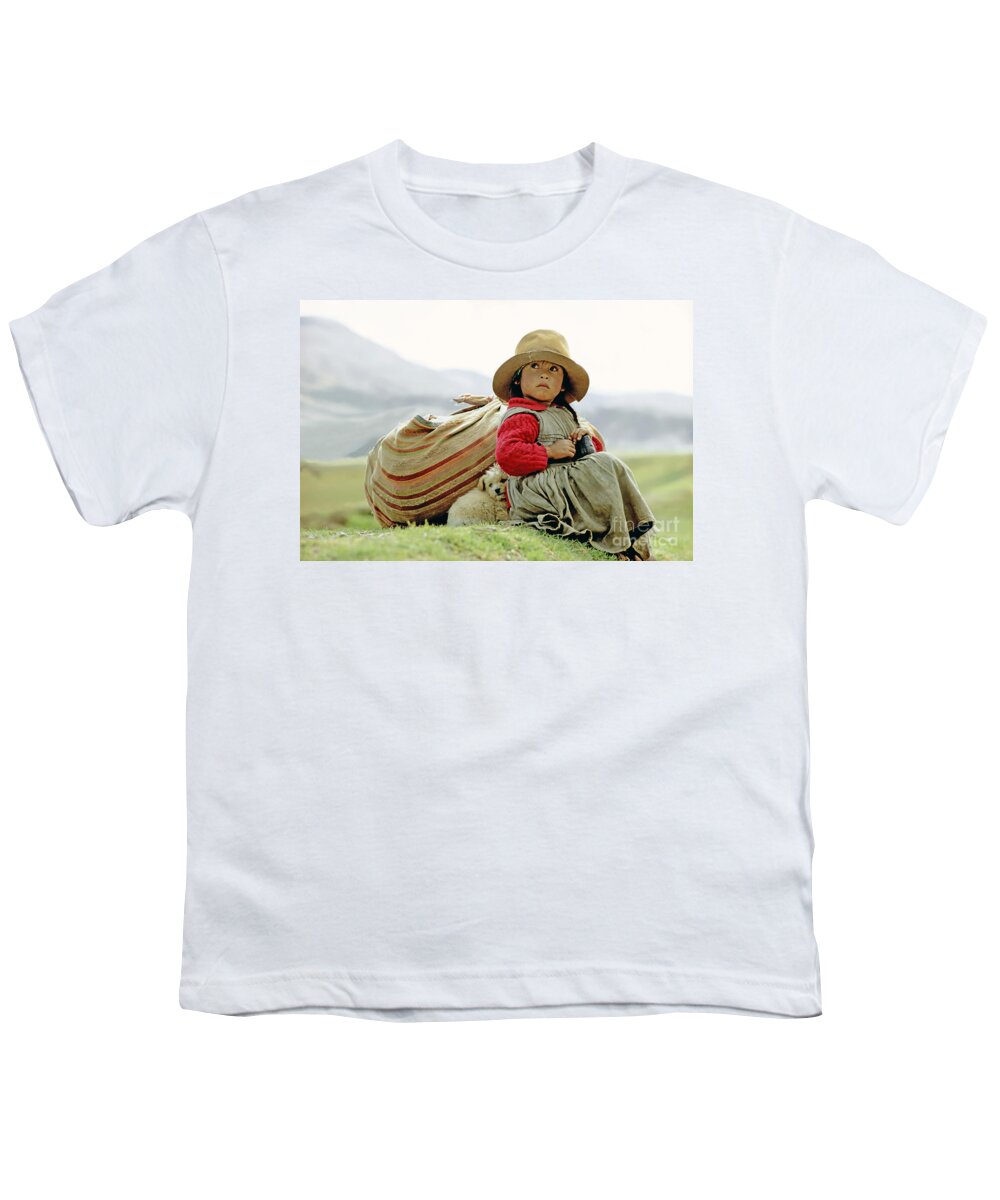 Girl Youth T-Shirt featuring the photograph Young Girl in Peru by Victor Englebert