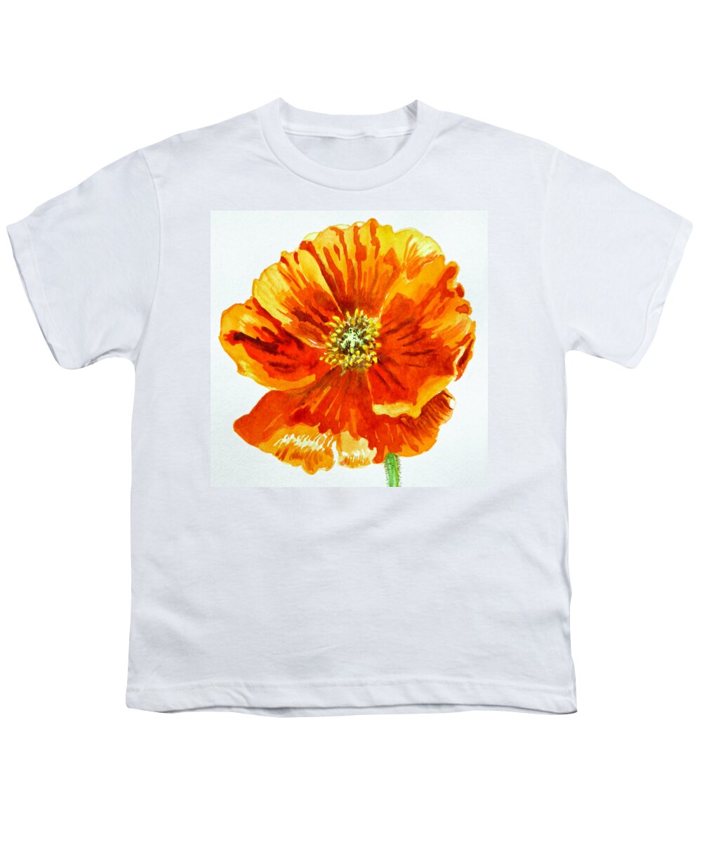 Poppy Youth T-Shirt featuring the painting Poppy #2 by Irina Sztukowski