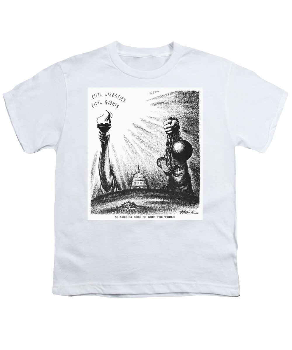 1953 Youth T-Shirt featuring the photograph Civil Rights Cartoon, 1953 by Granger