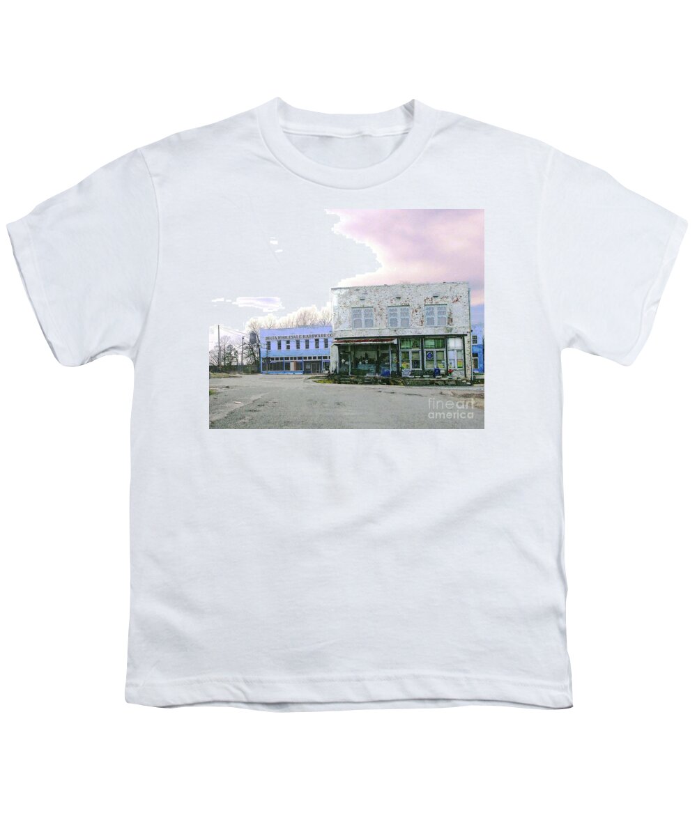 Clarkdsdale Youth T-Shirt featuring the digital art Ground Zero Clarksdale MS by Lizi Beard-Ward