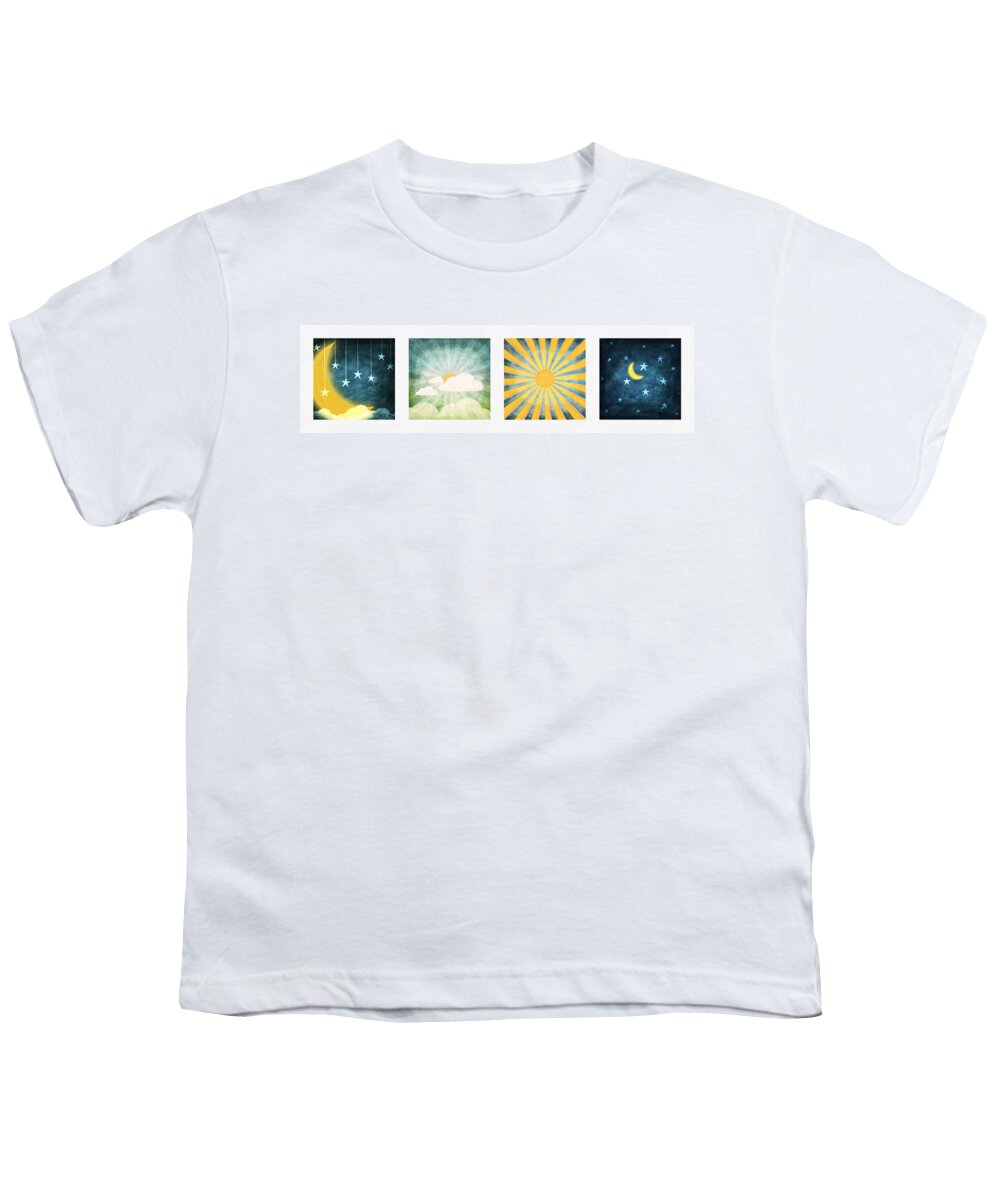 Day Youth T-Shirt featuring the painting Night And Day by Setsiri Silapasuwanchai