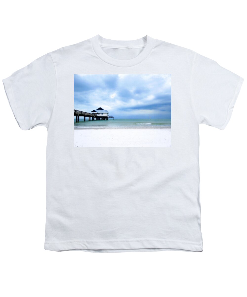 Clearwater Youth T-Shirt featuring the photograph Pier 60 at Clearwater Beach Florida by Angela Rath