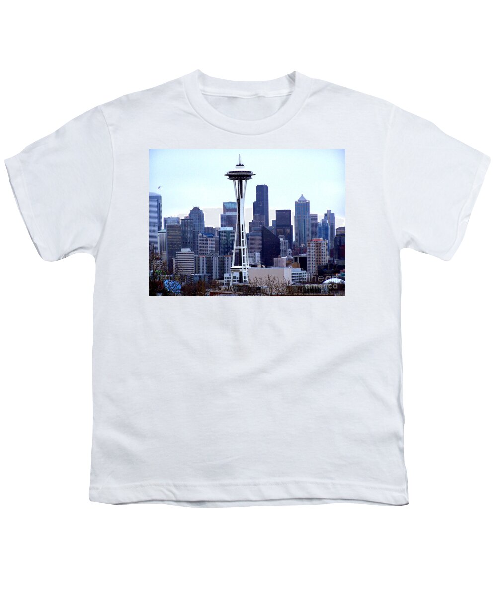Seattle Youth T-Shirt featuring the photograph Seattle Skyline by Kathy White