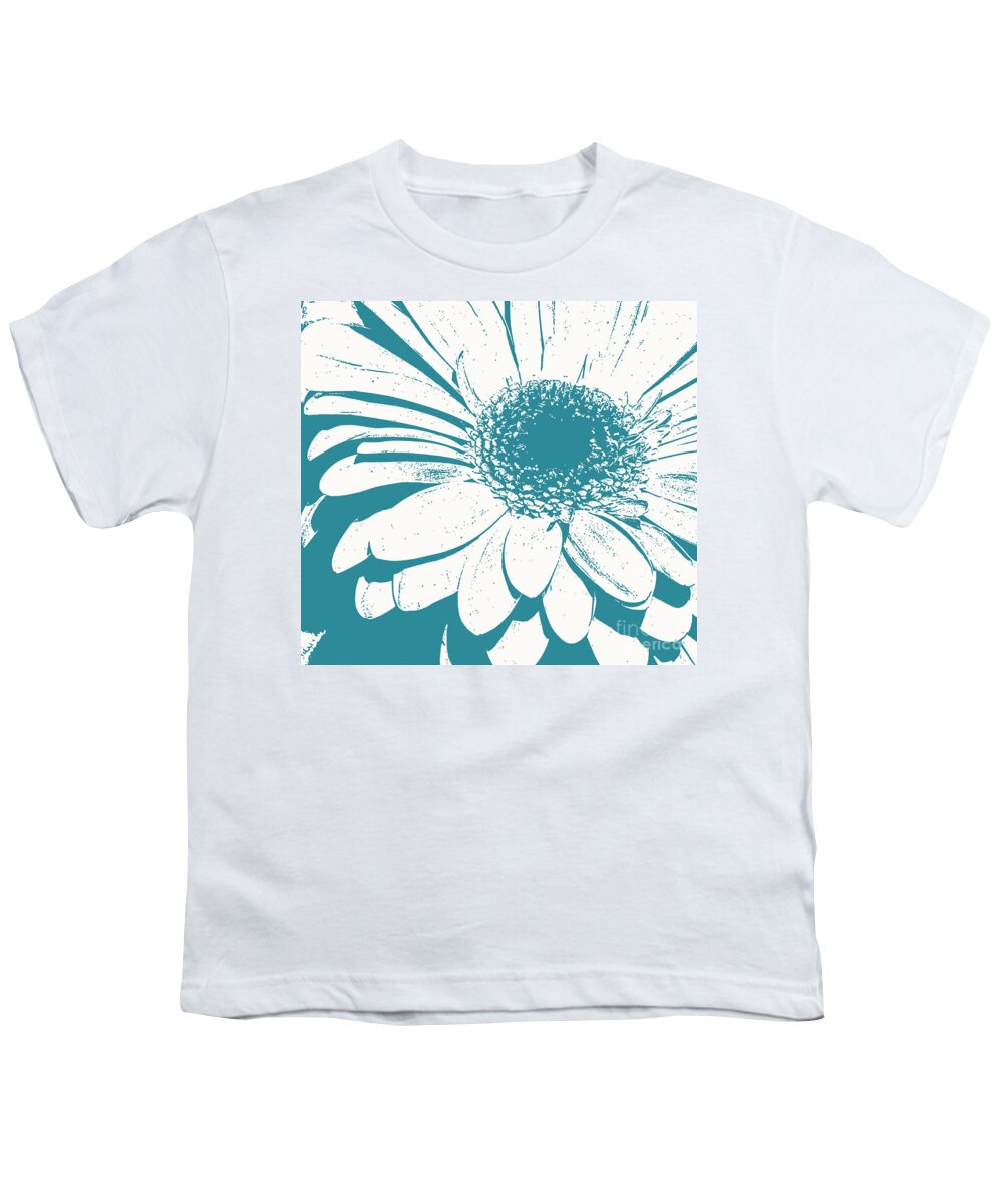 Flower Youth T-Shirt featuring the photograph Teal decorator Gerbera by Jim And Emily Bush