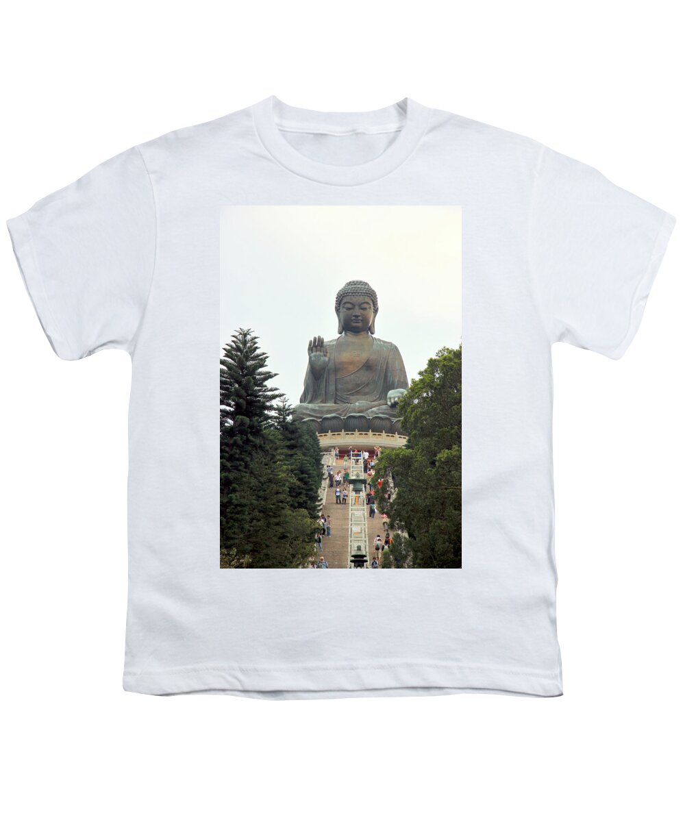 Religion Youth T-Shirt featuring the photograph Tian Tan Buddha by Valentino Visentini