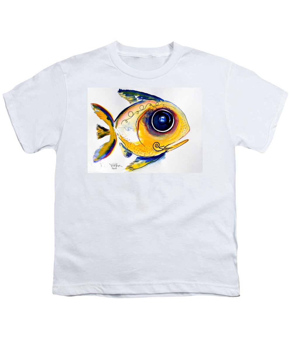 Fish Youth T-Shirt featuring the painting Yellow Study Fish by J Vincent Scarpace