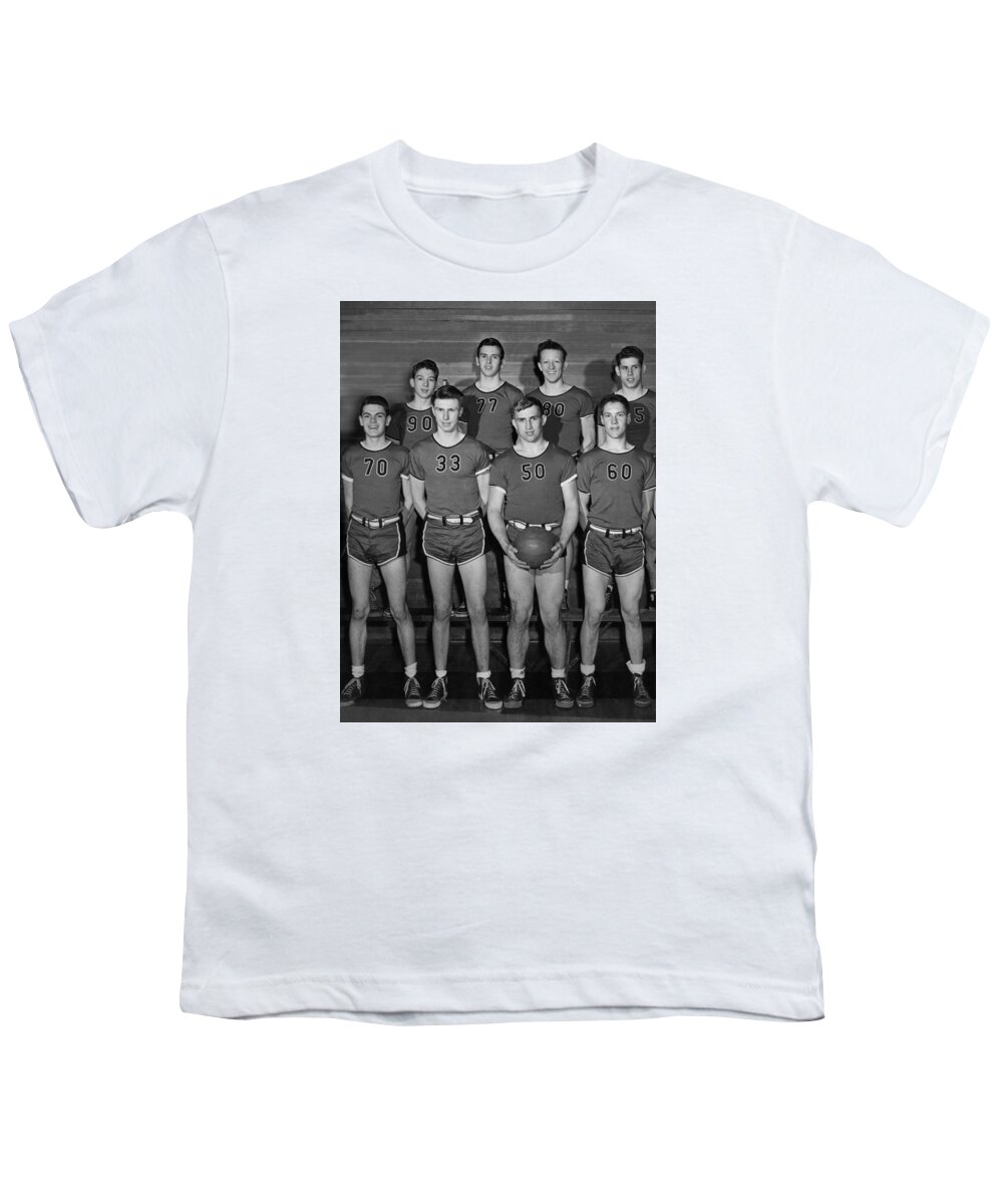 High School Basketball Team 1947 Black White Youth T-Shirt by Mark Goebel -  Fine Art America
