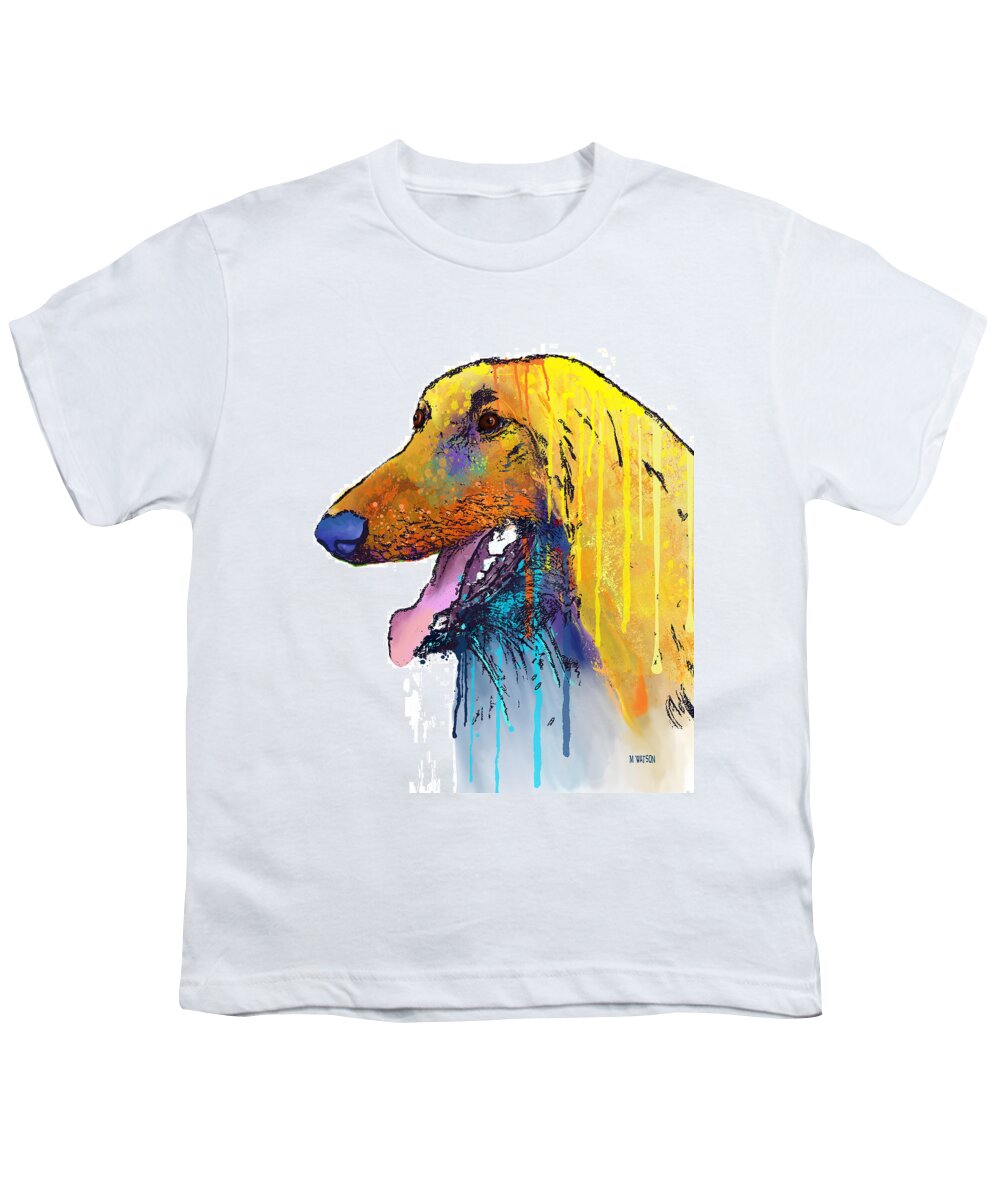Afghan Hound Youth T-Shirt featuring the digital art Afghan Hound #1 by Marlene Watson