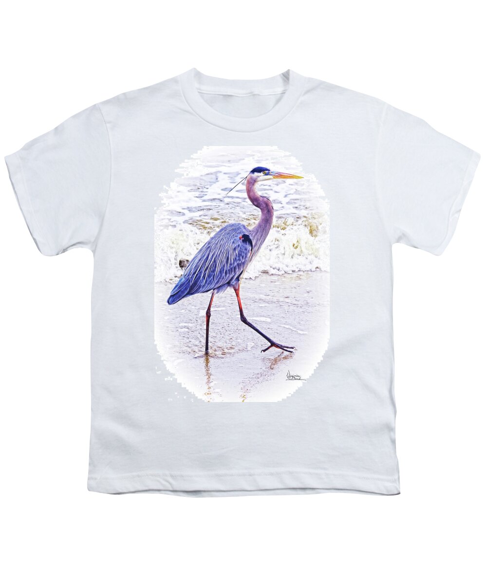 Ocean Youth T-Shirt featuring the painting Beach Walker #2 by Virginia Bond