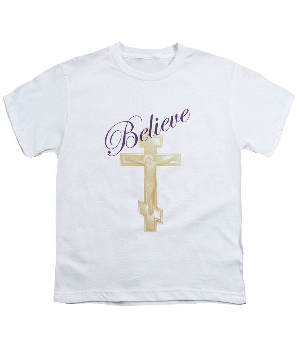 Believe Youth T-Shirt featuring the digital art Believe #1 by Judy Hall-Folde