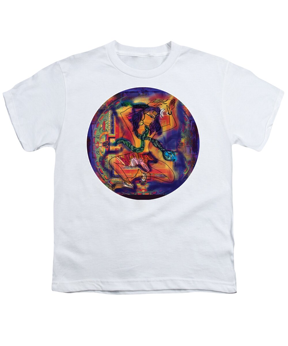 Dance Youth T-Shirt featuring the painting Dancing Shiva by Guruji Aruneshvar Paris Art Curator Katrin Suter