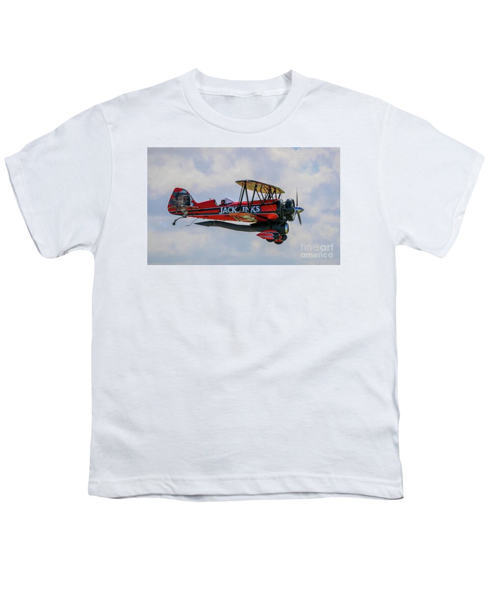 Biplane Youth T-Shirt featuring the photograph Dual Powered Biplane #1 by Tom Claud