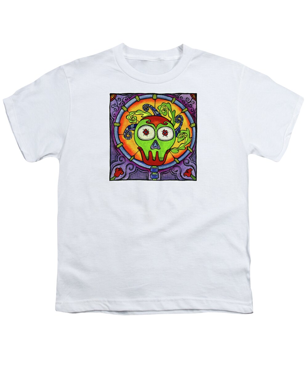 Paintings Youth T-Shirt featuring the painting Flute Horse by Dar Freeland