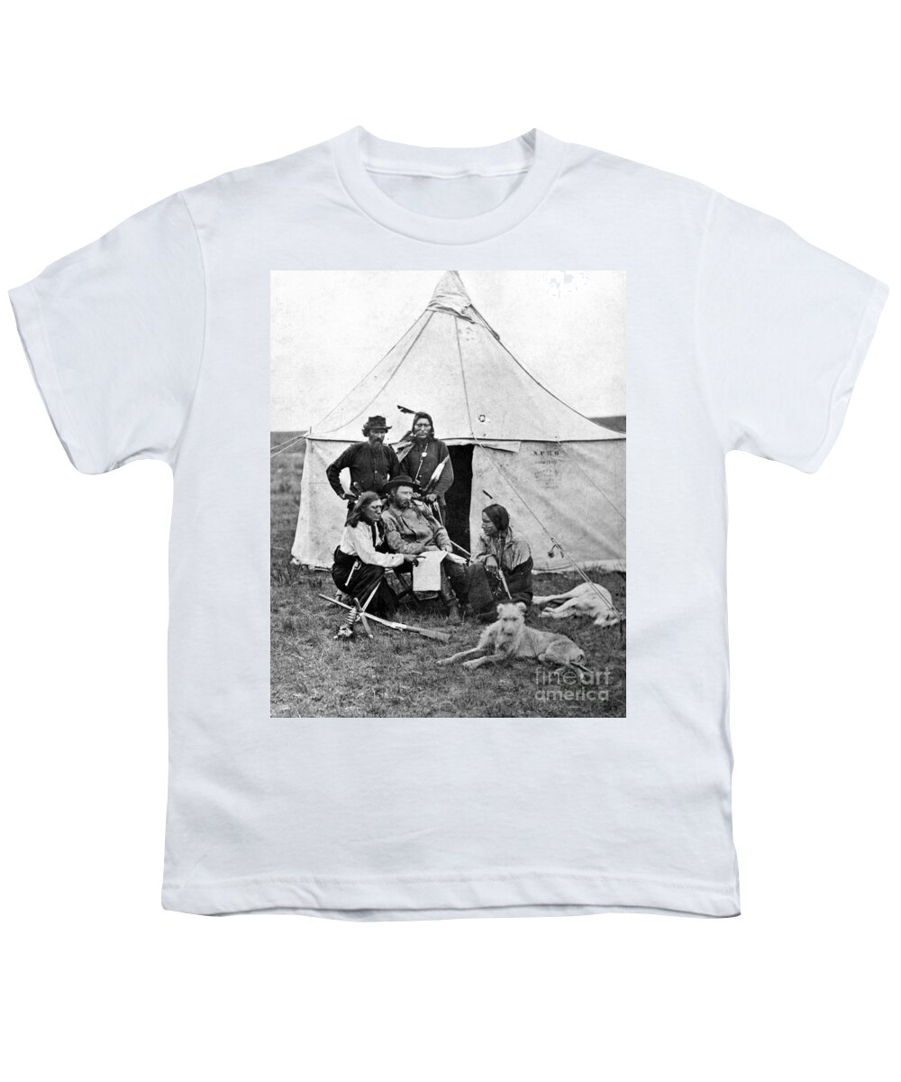 1873 Youth T-Shirt featuring the photograph George Armstrong Custer, 1873 by Granger