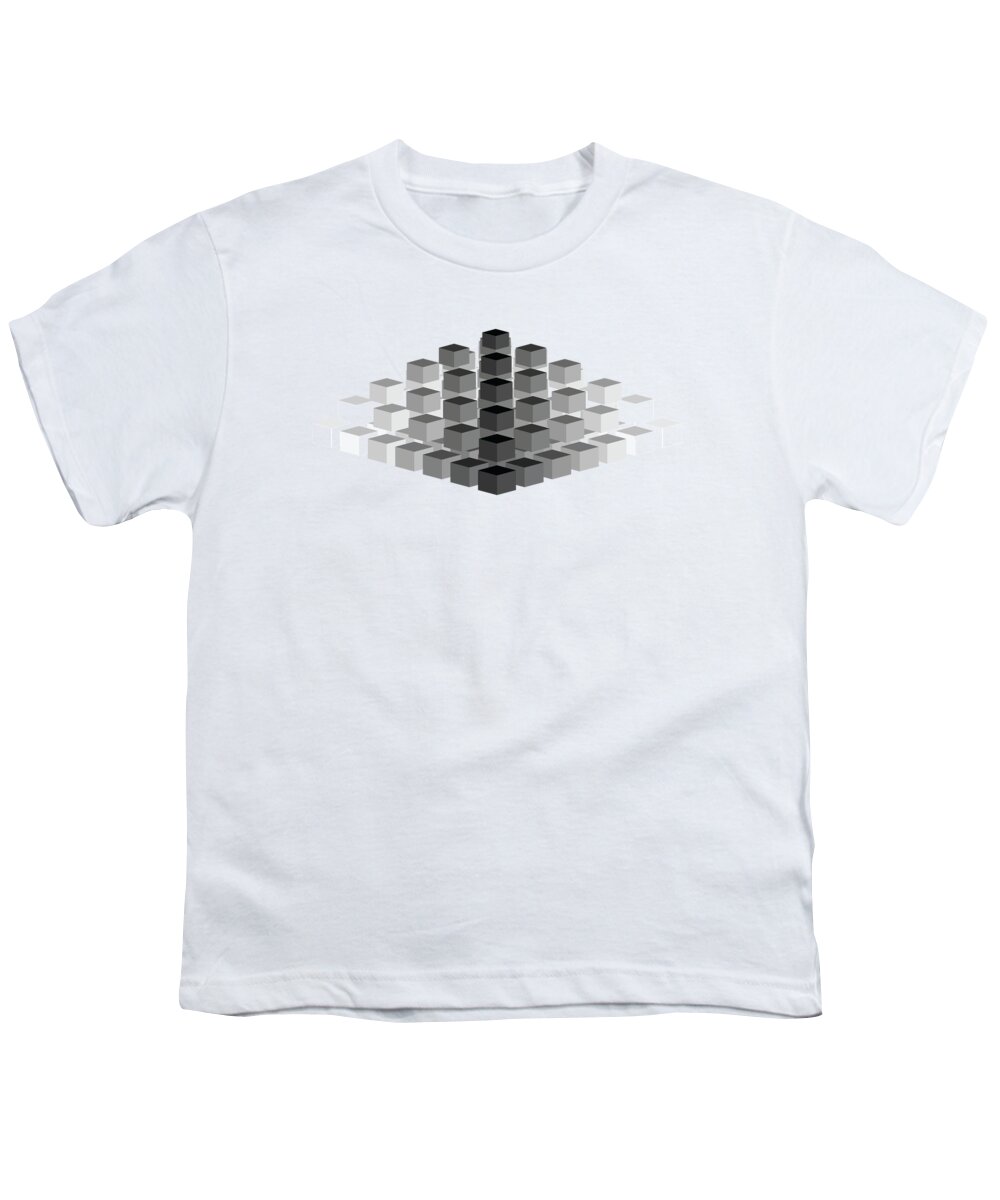 Geometry Youth T-Shirt featuring the digital art Gradient Pyramid by Pelo Blanco Photo