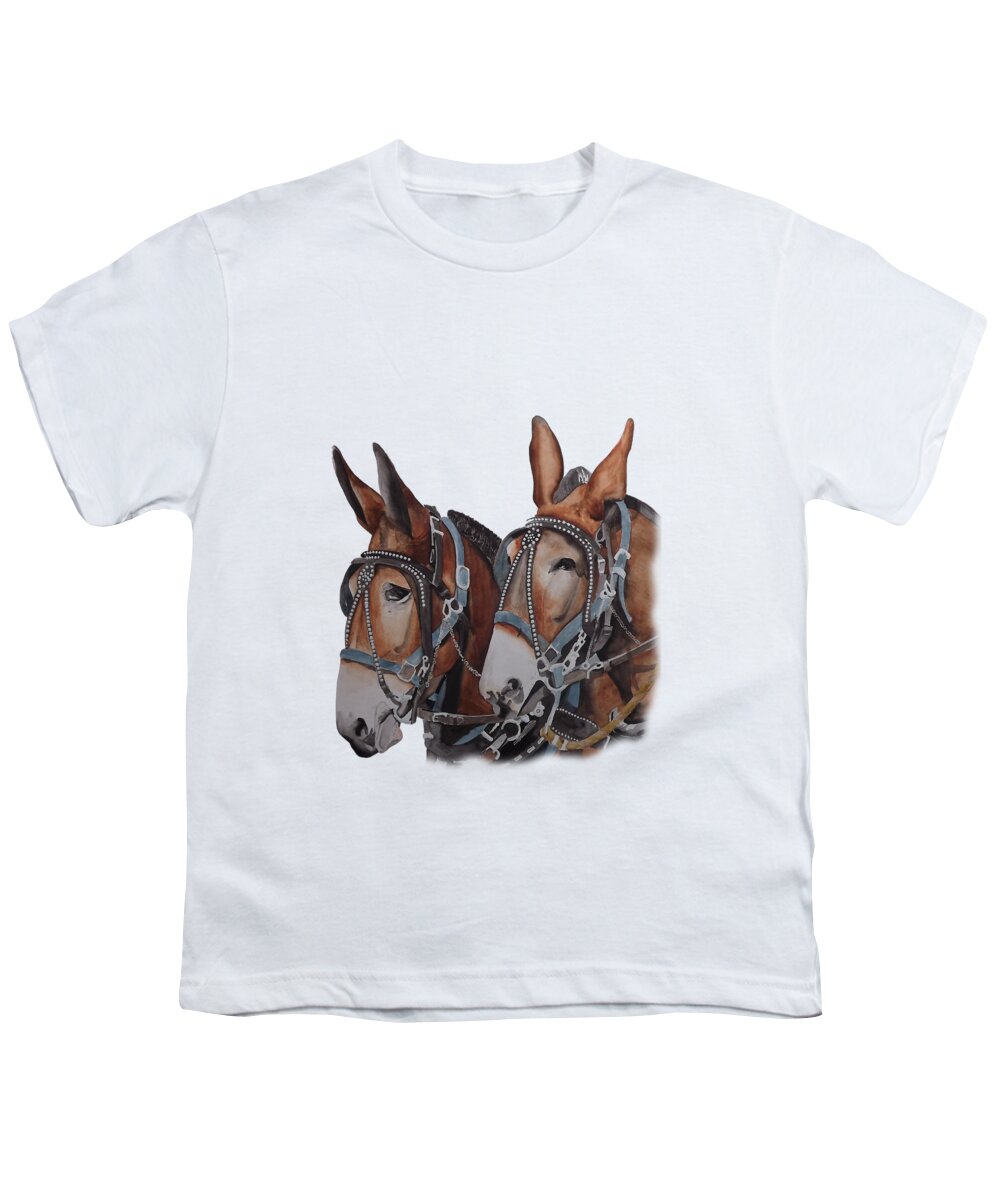Mule Youth T-Shirt featuring the painting Hitched #1 by Gary Thomas