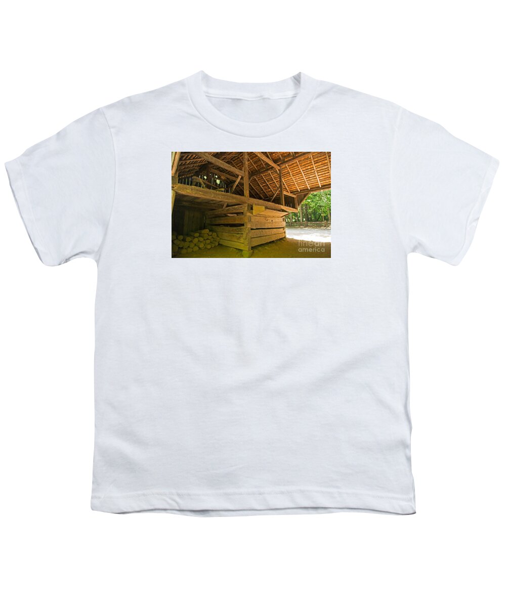 Cable Mill Historic Area Youth T-Shirt featuring the photograph LaQuire Cantilever Barn #1 by Fred Stearns