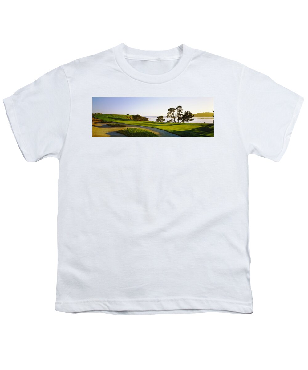 Photography Youth T-Shirt featuring the photograph Pebble Beach Golf Course, Pebble Beach #1 by Panoramic Images