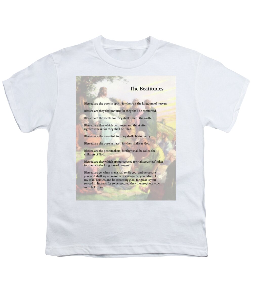 Beatitudes Youth T-Shirt featuring the drawing The Beatitudes by Troy Caperton