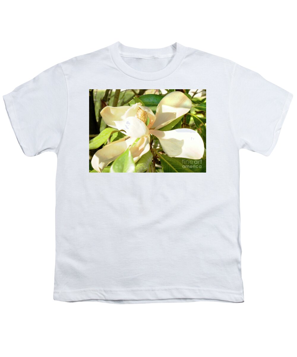 Magnolia Youth T-Shirt featuring the photograph White magnolia #1 by Irina Afonskaya