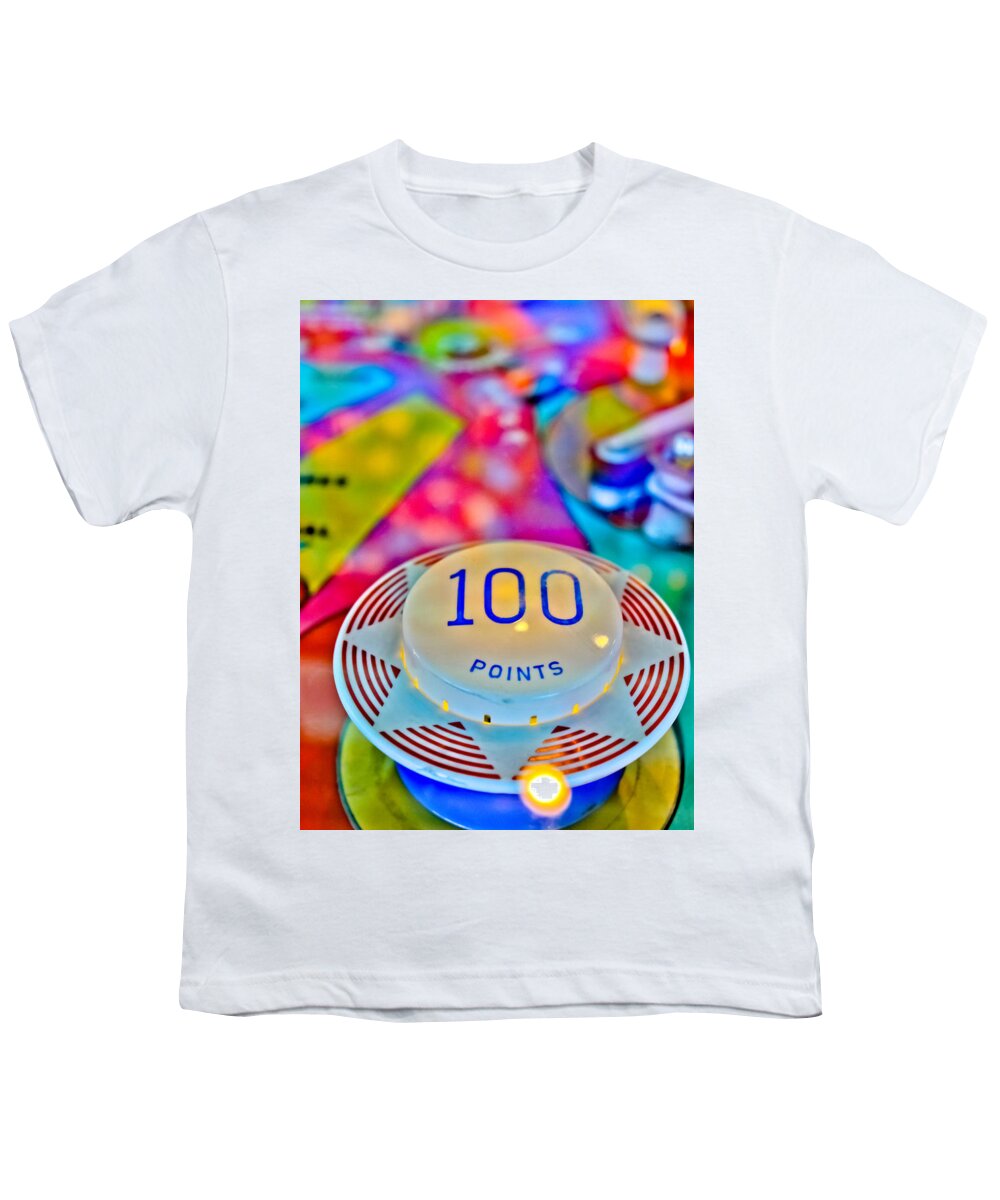 Pinball Youth T-Shirt featuring the photograph 100 Points - Pinball by Colleen Kammerer