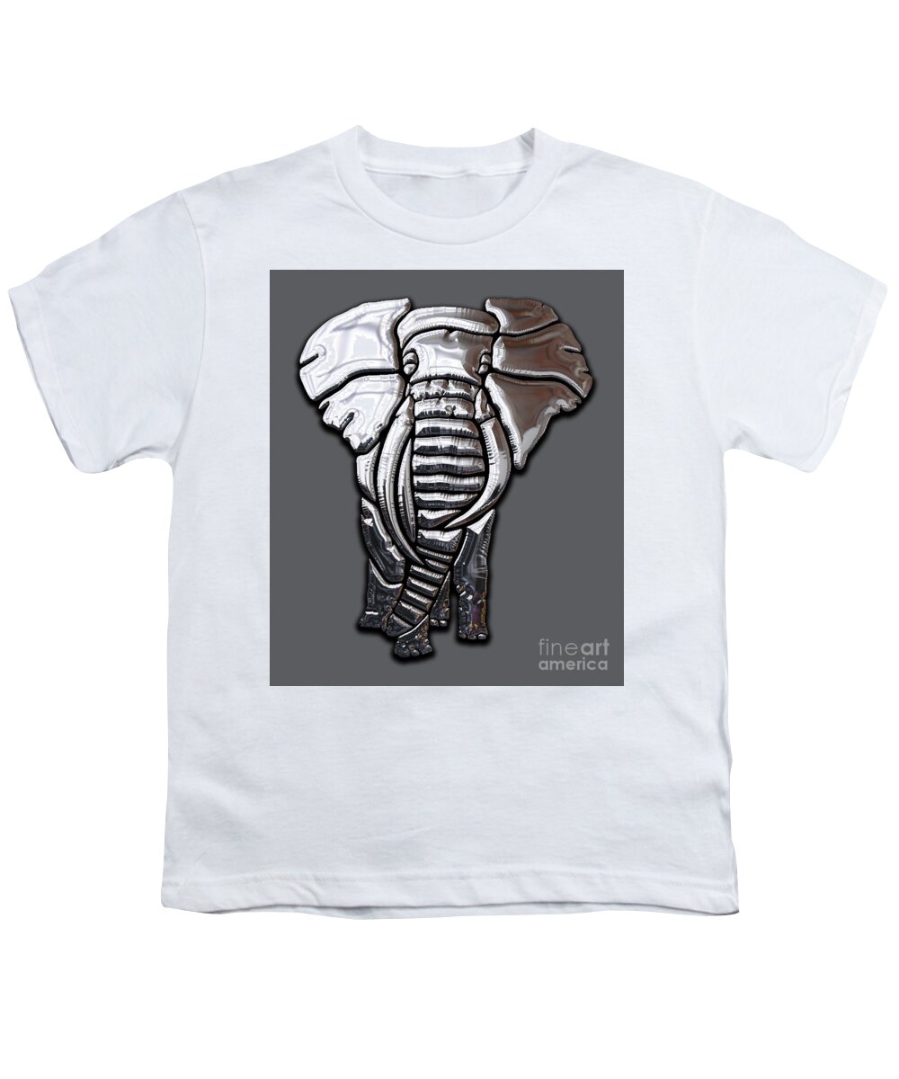 Elephant Youth T-Shirt featuring the mixed media Elephant Collection #18 by Marvin Blaine