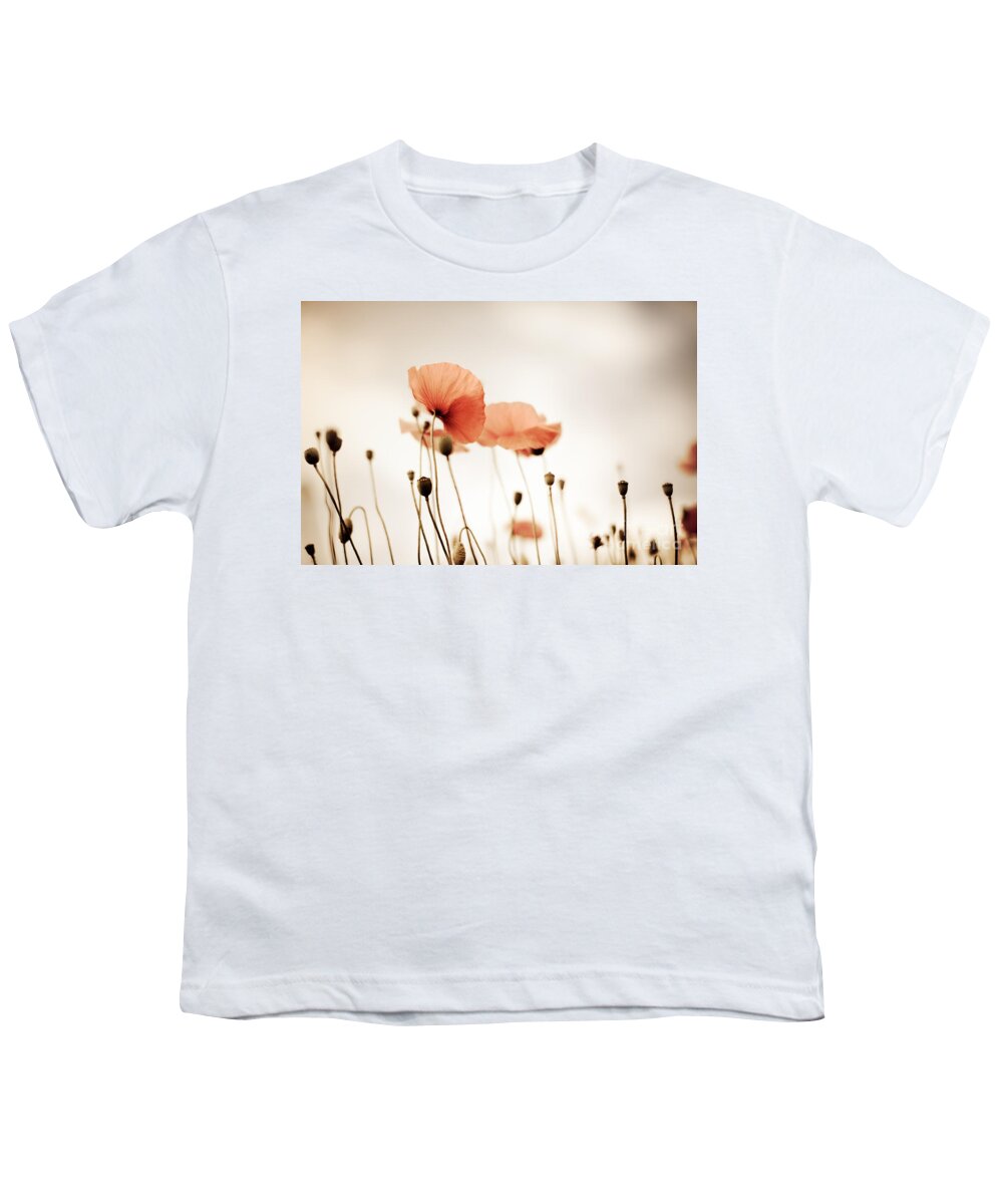Poppy Youth T-Shirt featuring the photograph Corn Poppy Flowers #2 by Nailia Schwarz