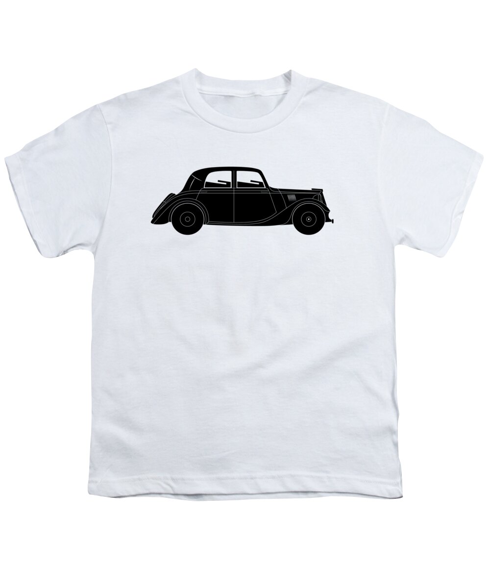 Auto Youth T-Shirt featuring the digital art Coupe - vintage model of car #2 by Michal Boubin