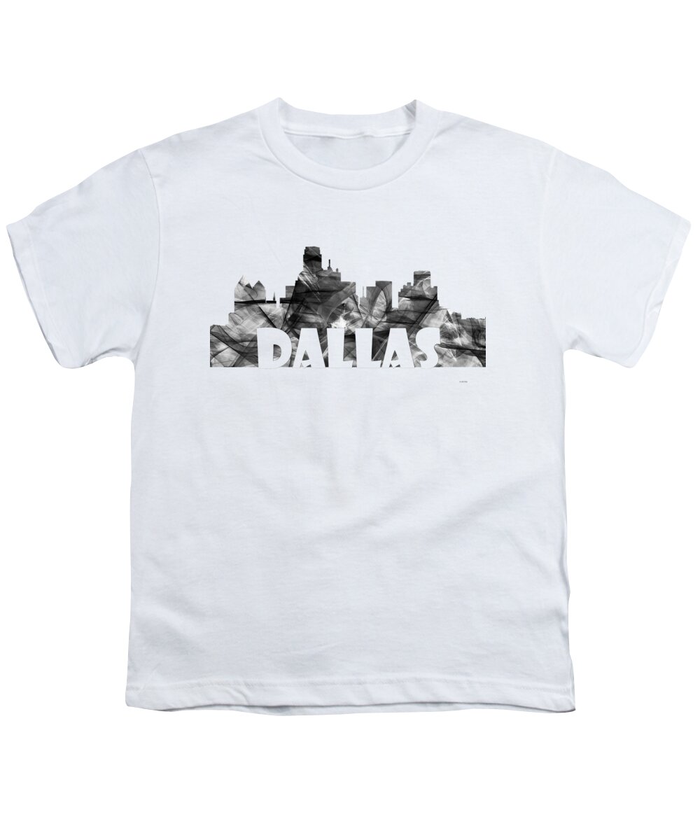 Dallas Youth T-Shirt featuring the digital art Dallas Texas Skyline #2 by Marlene Watson
