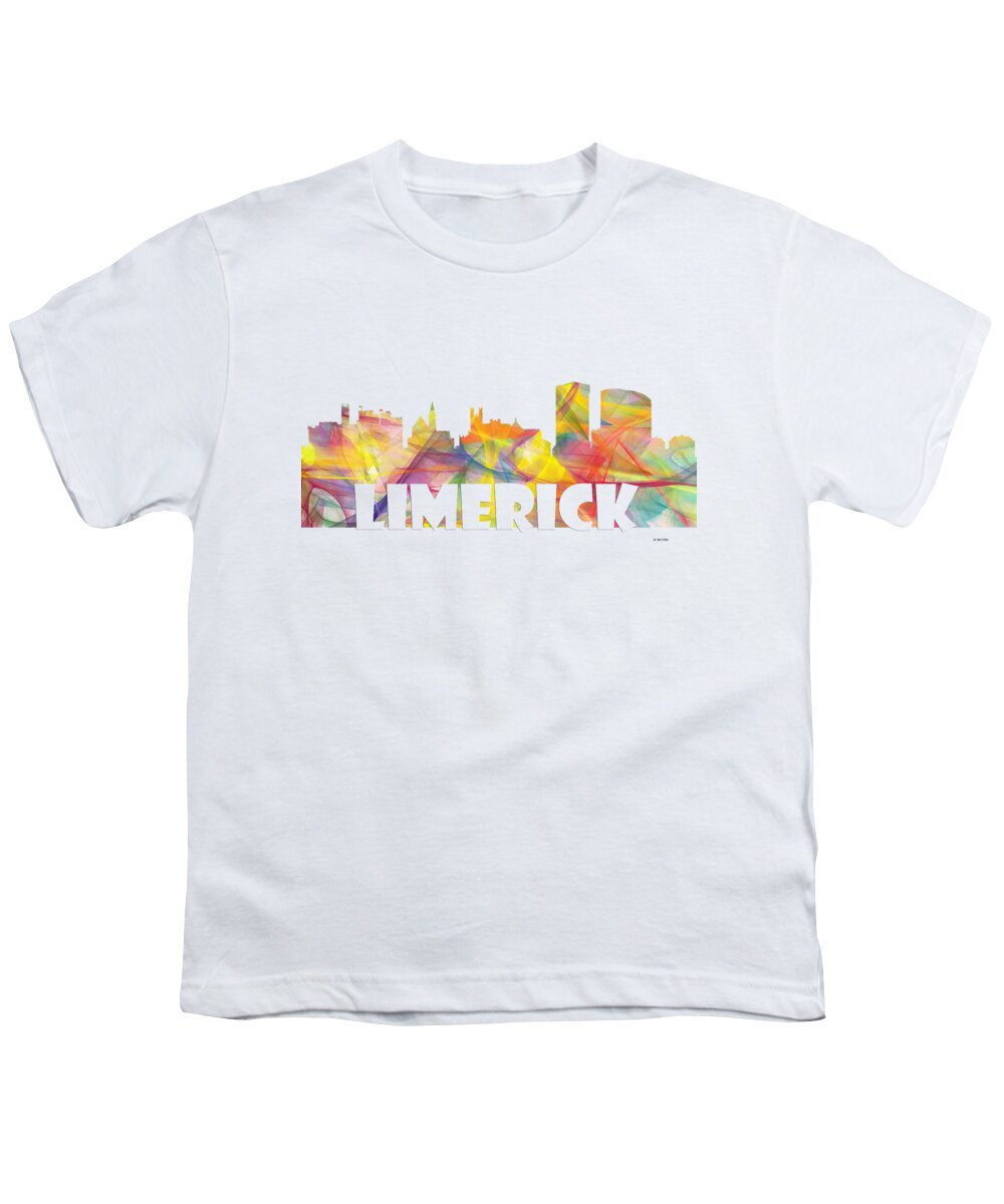 Limerick Ireland Skyline Youth T-Shirt featuring the digital art Limerick Ireland Skyline #2 by Marlene Watson
