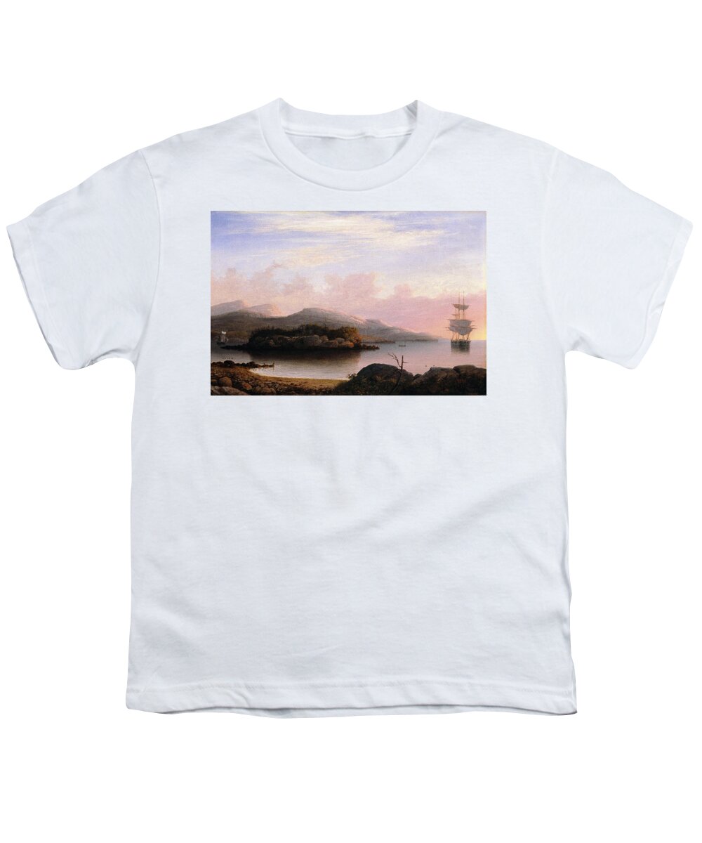 Fitz Henry Lane (american Youth T-Shirt featuring the painting Off Mount Desert Island by Fitz Henry