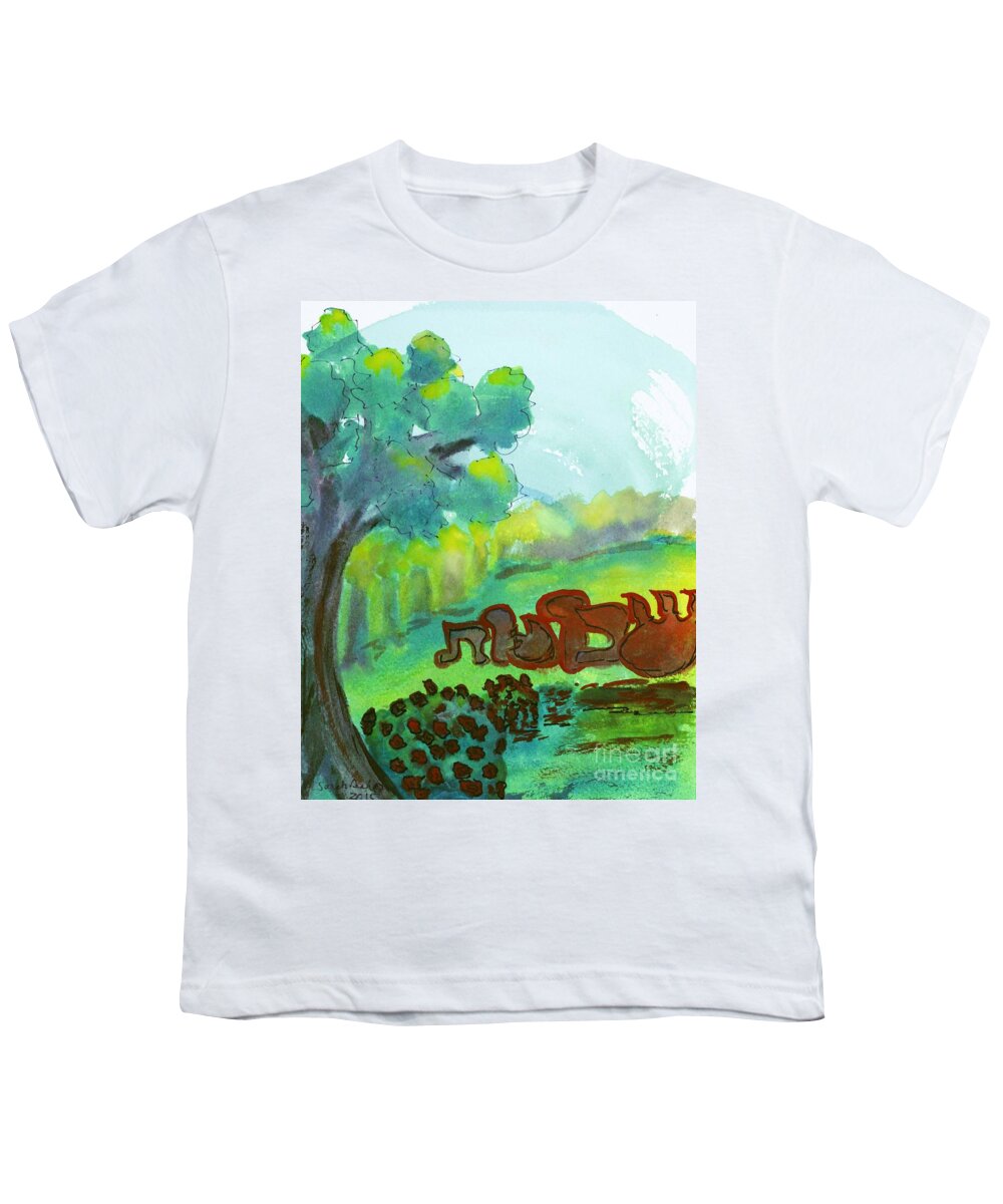 Erev Shavuot Shabbat Weeks The Jewish Holidays: A Guide And Commentary By Michael Strassfeld (alcalay Youth T-Shirt featuring the painting Shavuot #2 by Hebrewletters SL