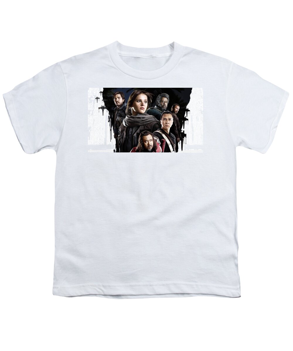 Rogue One A Star Wars Story Youth T-Shirt featuring the digital art Rogue One A Star Wars Story #3 by Super Lovely