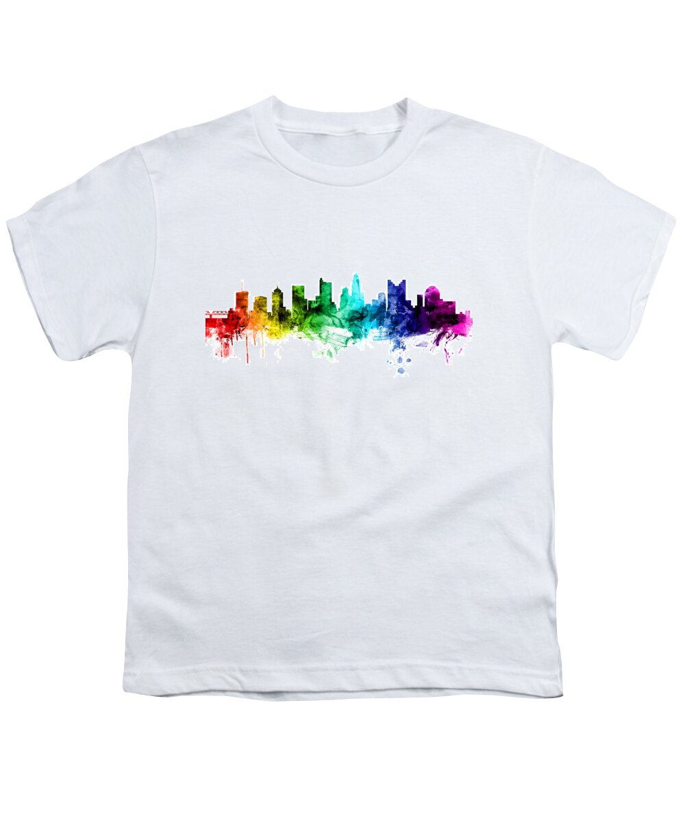 United States Youth T-Shirt featuring the digital art Columbus Ohio Skyline #5 by Michael Tompsett