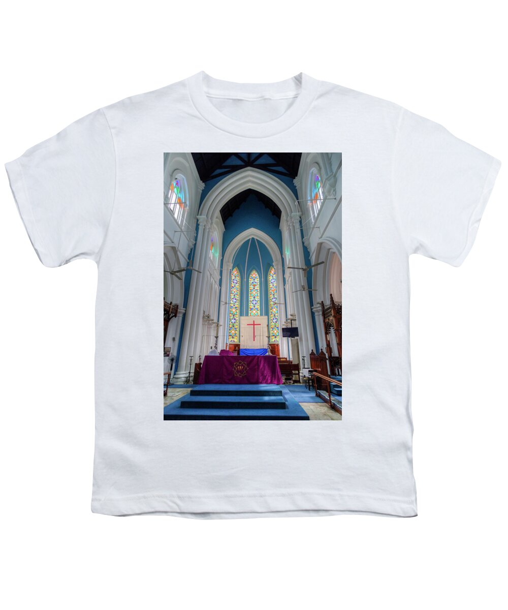 Singapore Youth T-Shirt featuring the photograph St Andrews Cathedral Singapore #6 by David Pyatt