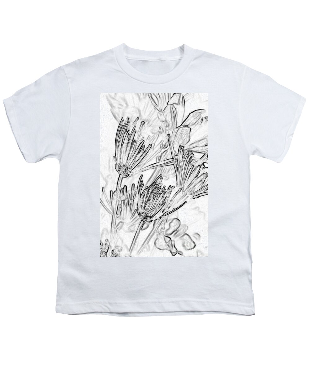 Flowers Youth T-Shirt featuring the photograph A Flower Sketch by Julie Lueders 