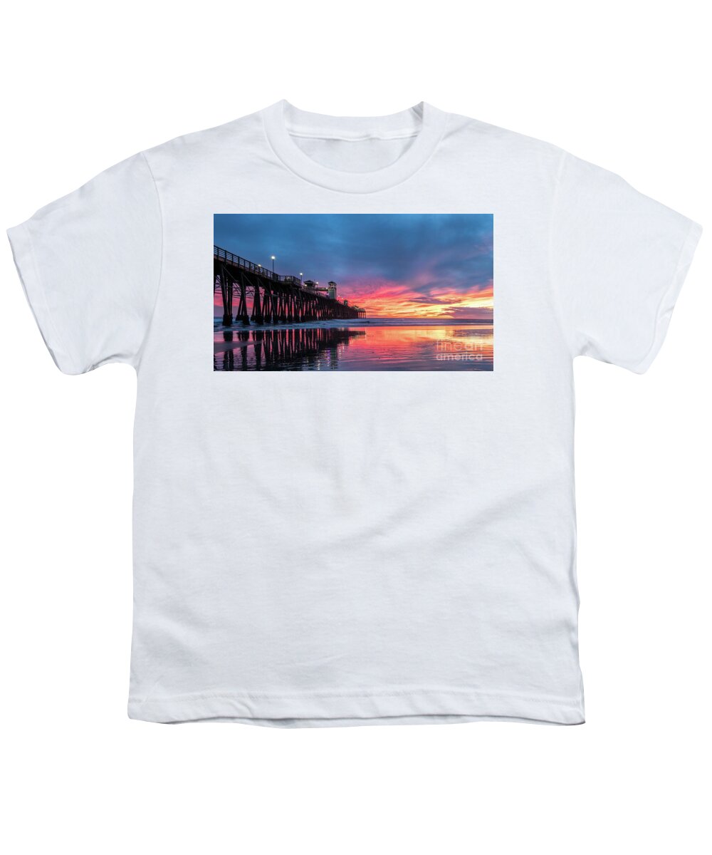 Beach Youth T-Shirt featuring the photograph A Stunning Sunset in Oceanside by David Levin