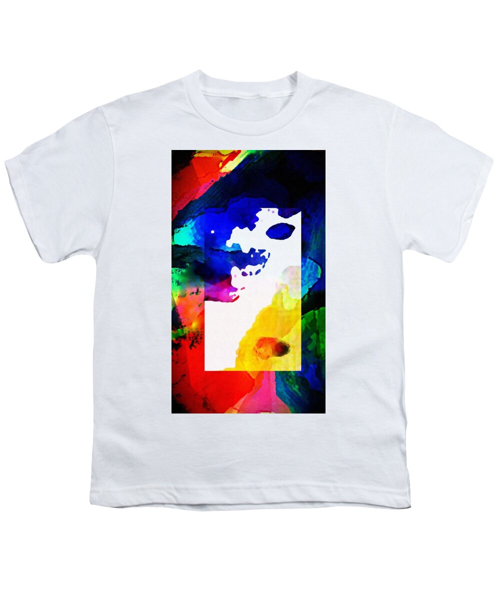 Paintings Youth T-Shirt featuring the painting Rectangle Merge Abstract by Delynn  by Delynn Addams