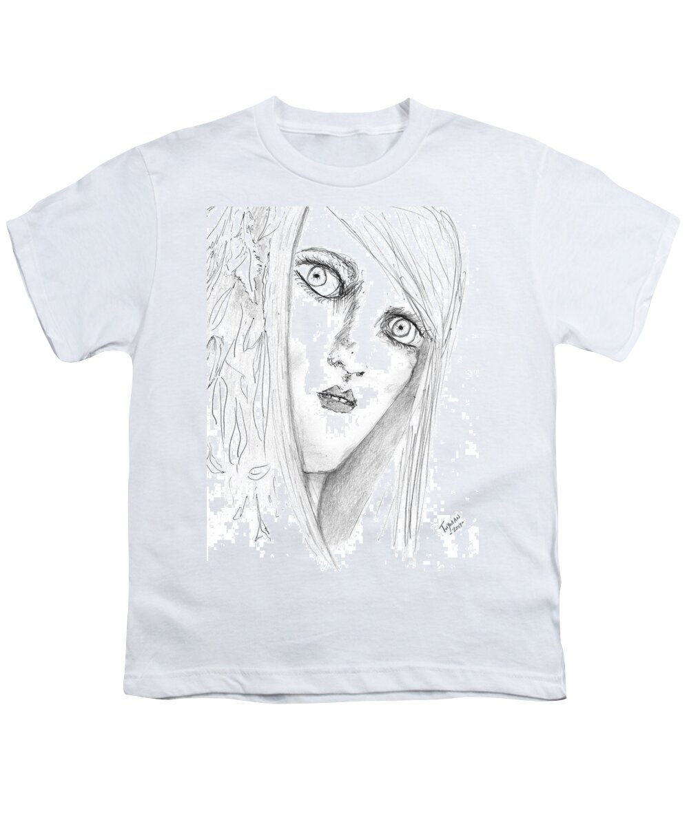 Drawing Youth T-Shirt featuring the drawing Adal by Dan Twyman