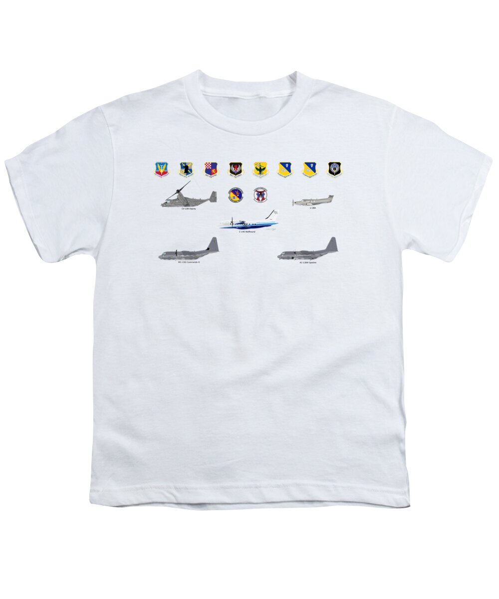 Afsoc Youth T-Shirt featuring the digital art Afsoc Cannon Afb by Arthur Eggers