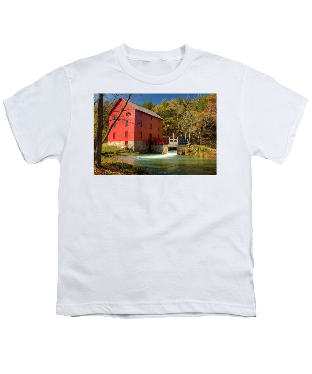 Grist Mill Youth T-Shirt featuring the photograph Alley Mill by Harold Rau
